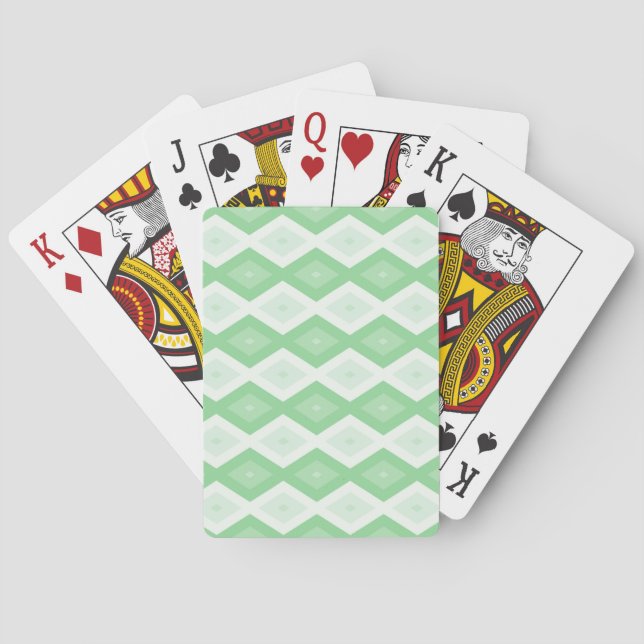 Jeu De Cartes Motif diamant vert pomme (dos)