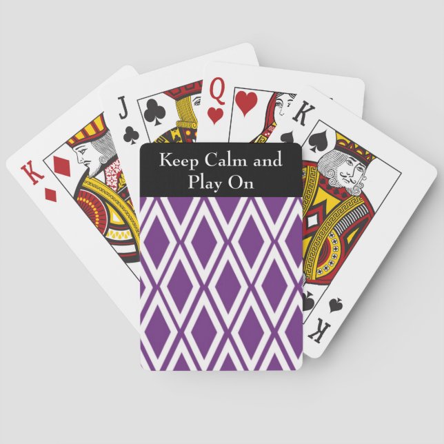 Jeu De Cartes Motif diamant violet et blanc (dos)