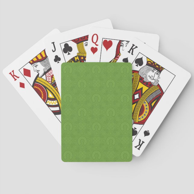 Jeu De Cartes Motif d'icônes vert chanceux (dos)