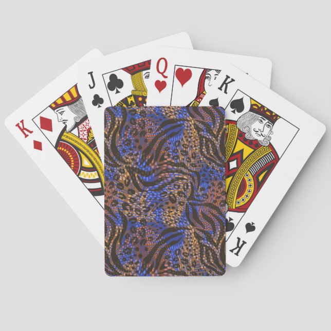 Jeu De Cartes Motif d'impression Leopard et Zebra (dos)