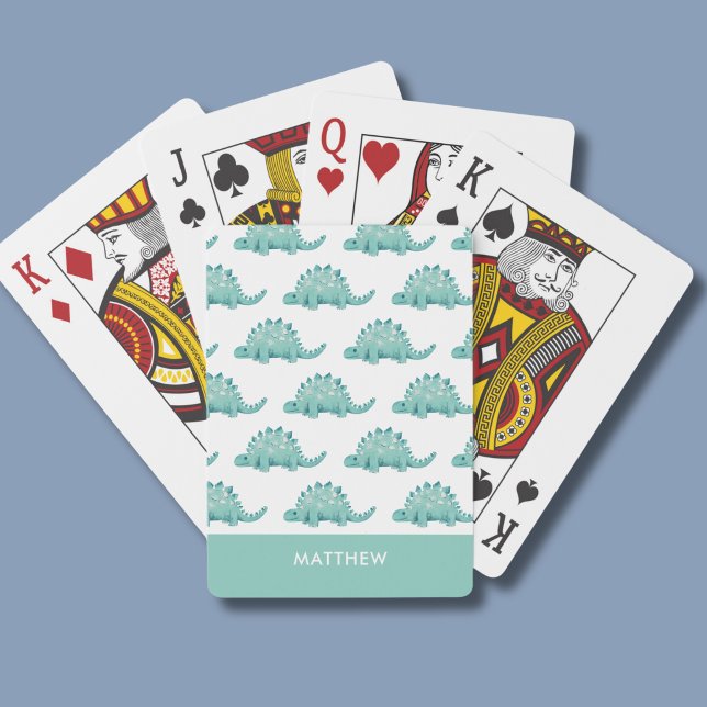 Jeu De Cartes Motif dinosaure stégosaure (Dinosaur pattern personalized playing cards)
