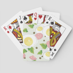 Jeu De Cartes Motif d'oeufs et de saucisse