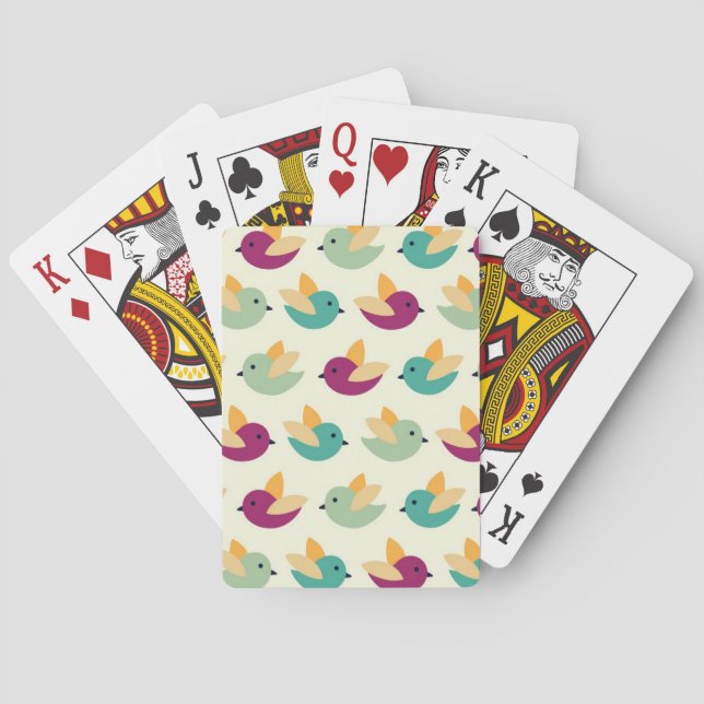 Jeu De Cartes Motif d'oiseaux (dos)