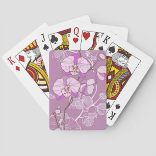Jeu De Cartes Motif d'orchidée violette