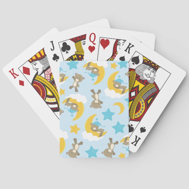 Jeu De Cartes Motif D'Ours, Mignonnes Ours, Nounours, Étoiles (dos)