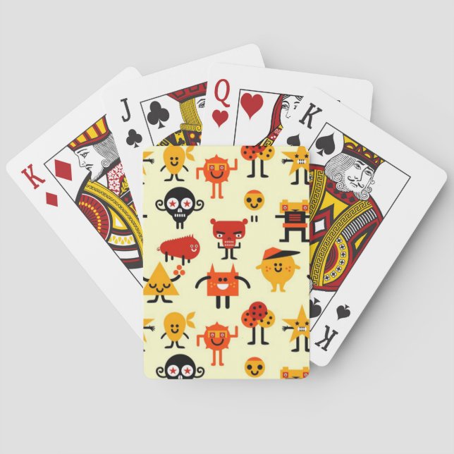 Jeu De Cartes Motif drôle de monstres (dos)