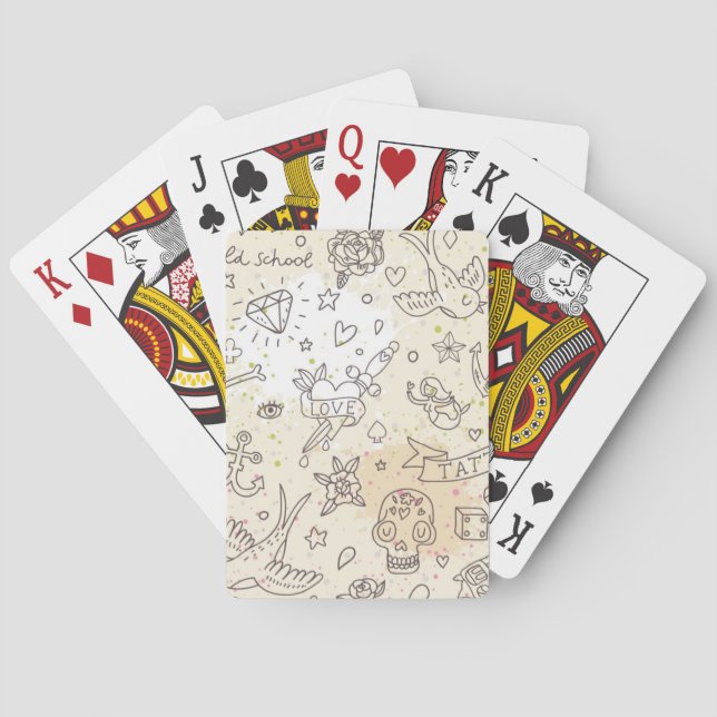 Jeu De Cartes Motif du concept de tatouage (dos)