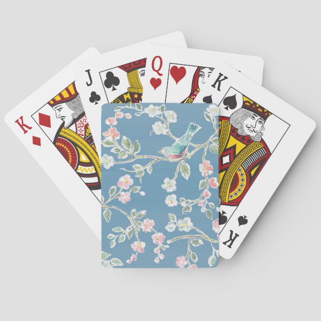 Jeu De Cartes Motif du printemps - Oiseaux et fleurs (dos)