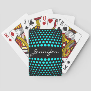 Jeu De Cartes Motif élégant à pois cyan