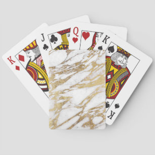 Jeu De Cartes Motif élégant chic de marbre de blanc et d'or