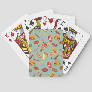Jeu De Cartes Motif élégant d'aliments de préparation rapide