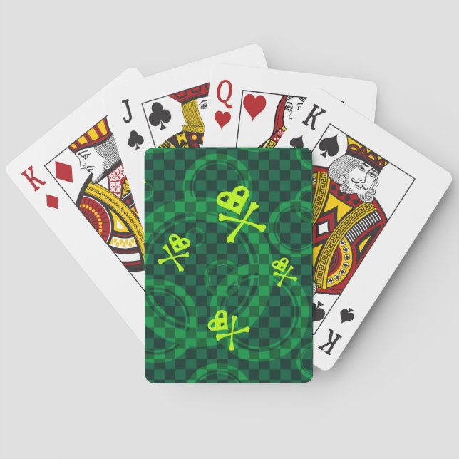 Jeu De Cartes Motif Emo Vert Avec Cercles (dos)
