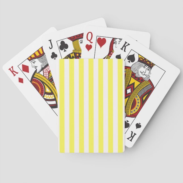 Jeu De Cartes Motif en bande jaune et blanc (dos)
