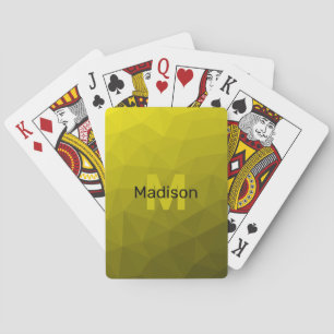 Jeu De Cartes Motif en maille géométrique gris foncé jaune