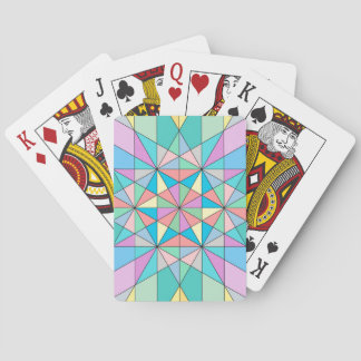 Jeu De Cartes Motif étoile triangle mosaïque pastel rétro coloré
