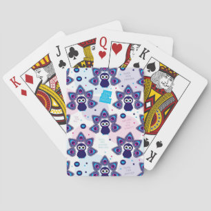 Jeu De Cartes motif exotique de paon de l'Inde