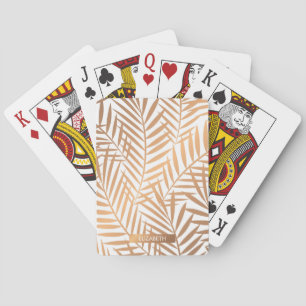 Jeu De Cartes Motif feuille de palmier d'or