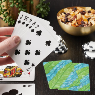 Jeu De Cartes Motif Feuille Green and Blue Palm