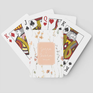 Jeu De Cartes Motif Fleur sauvage Mariage doux Peach ID1023