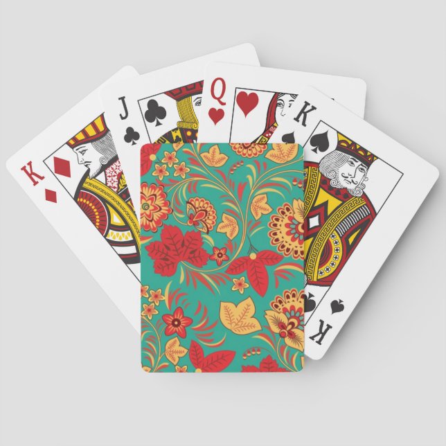 Jeu De Cartes Motif floral 2 (dos)