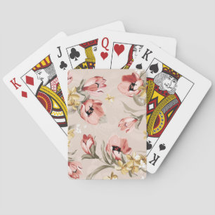 Jeu De Cartes Motif floral 3 d'élégance abstraite