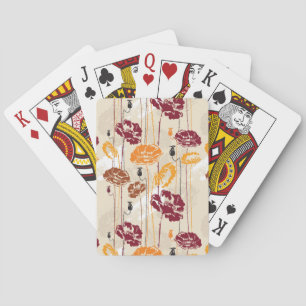 Jeu De Cartes Motif floral 4 d'élégance abstraite
