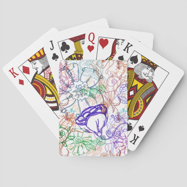 Jeu De Cartes Motif floral 7 (dos)
