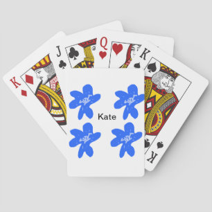 Jeu De Cartes Motif floral bleu aquarelle ajouter nom
