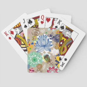 Jeu De Cartes Motif floral dans le rétro style 3