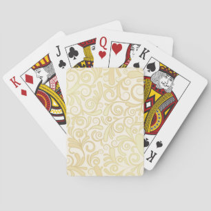 Jeu De Cartes Motif floral de feuille d'or