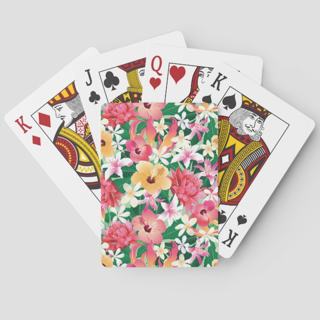 Jeu De Cartes Motif floral de ketmie tropicale (dos)