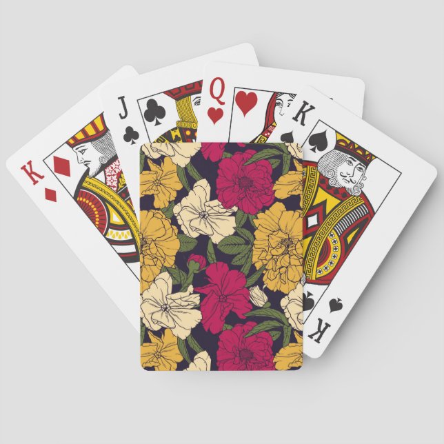 Jeu De Cartes Motif floral élégant (dos)