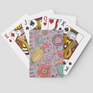 Jeu De Cartes Motif floral élégant avec des fleurs