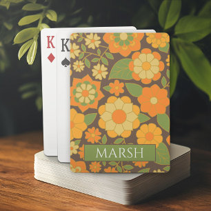 Jeu De Cartes Motif floral Pastel coloré - Monogramme