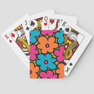 Jeu De Cartes Motif floral rétro coloré