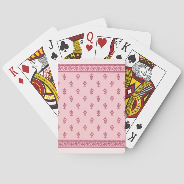 Jeu De Cartes Motif floral rose (dos)
