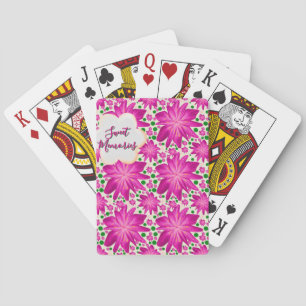 Jeu De Cartes Motif floral rose vif sans couture personnalisé