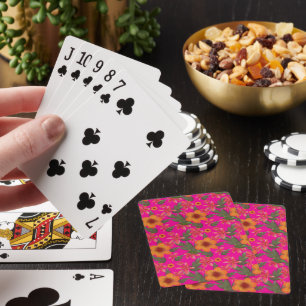 Jeu De Cartes Motif floral sans couture Fleurs rouges Botanique