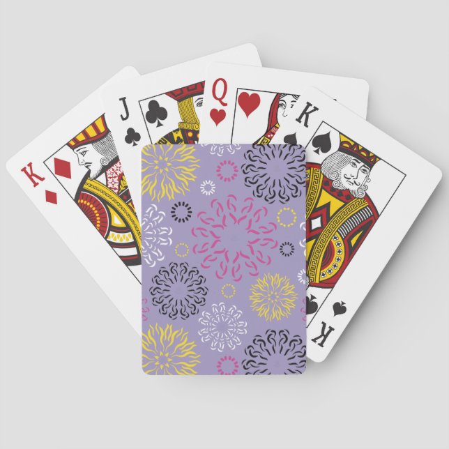 Jeu De Cartes Motif floral vibrant abstrait (dos)
