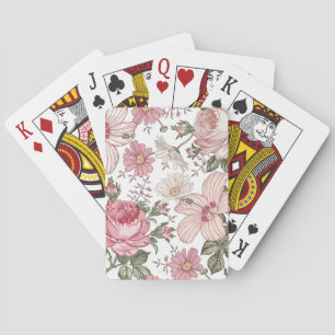 Jeu De Cartes Motif floral vintage avec roses