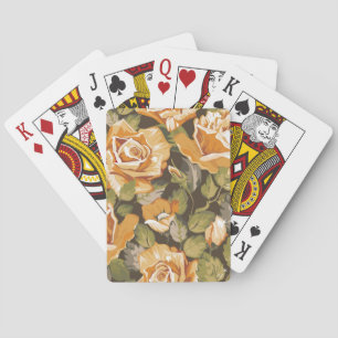Jeu De Cartes Motif floral vintage des roses jaunes