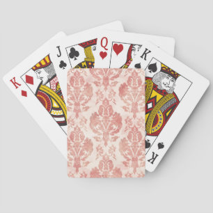 Jeu De Cartes Motif Floral Vintage Papier Aquarelle Damassé Rose