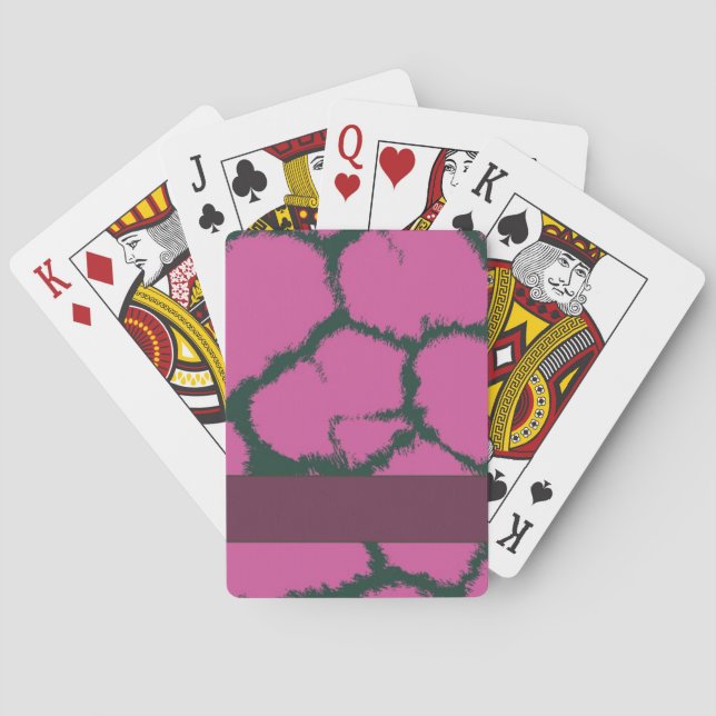Jeu De Cartes Motif fourrure de girafe rose (dos)