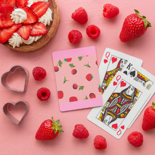 Jeu De Cartes Motif fraise rouge et cerise Fruit rose