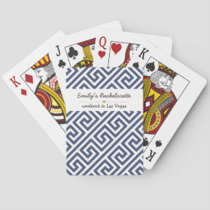 Jeu De Cartes Motif géométrique bleu pour l'enterrement de vie d