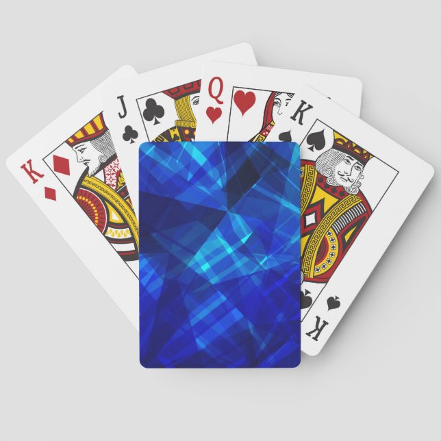 Jeu De Cartes Motif géométrique de glace bleue fraîche (dos)