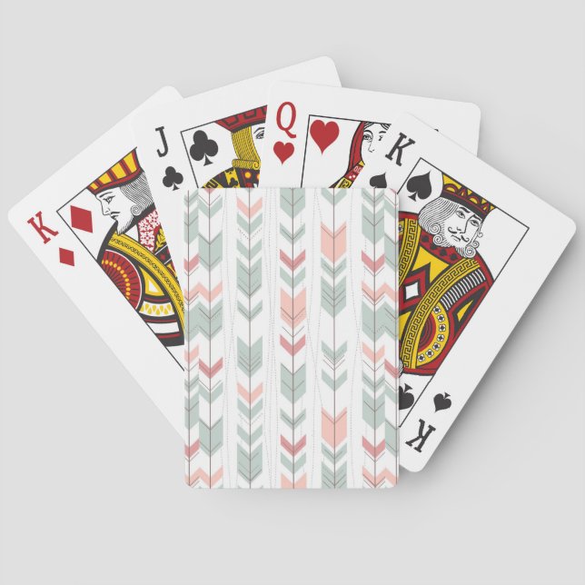 Jeu De Cartes Motif géométrique de style rétro (dos)