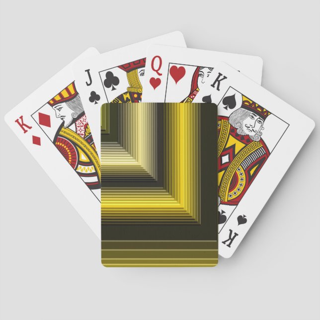 Jeu De Cartes motif géométrique jaune noir (dos)