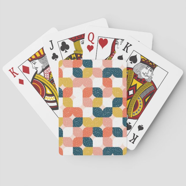 Jeu De Cartes Motif géométrique rétro Bauhaus (dos)