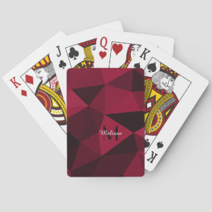 Jeu De Cartes Motif géométrique rose magenta rouge noir Monogram